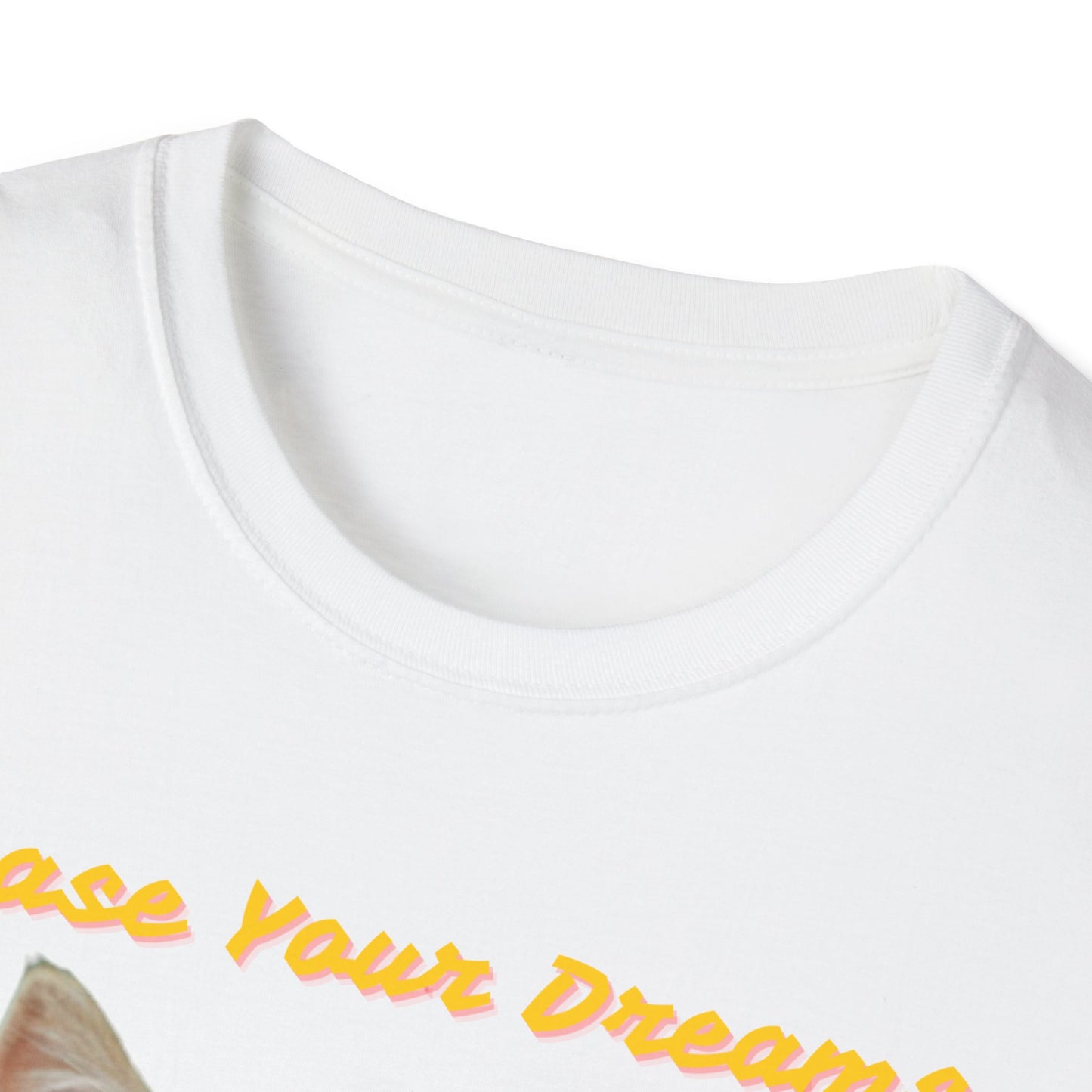 Chase Your Dreams Cat T-Shirt | Unisex Softstyle Tee for Cat Lovers
