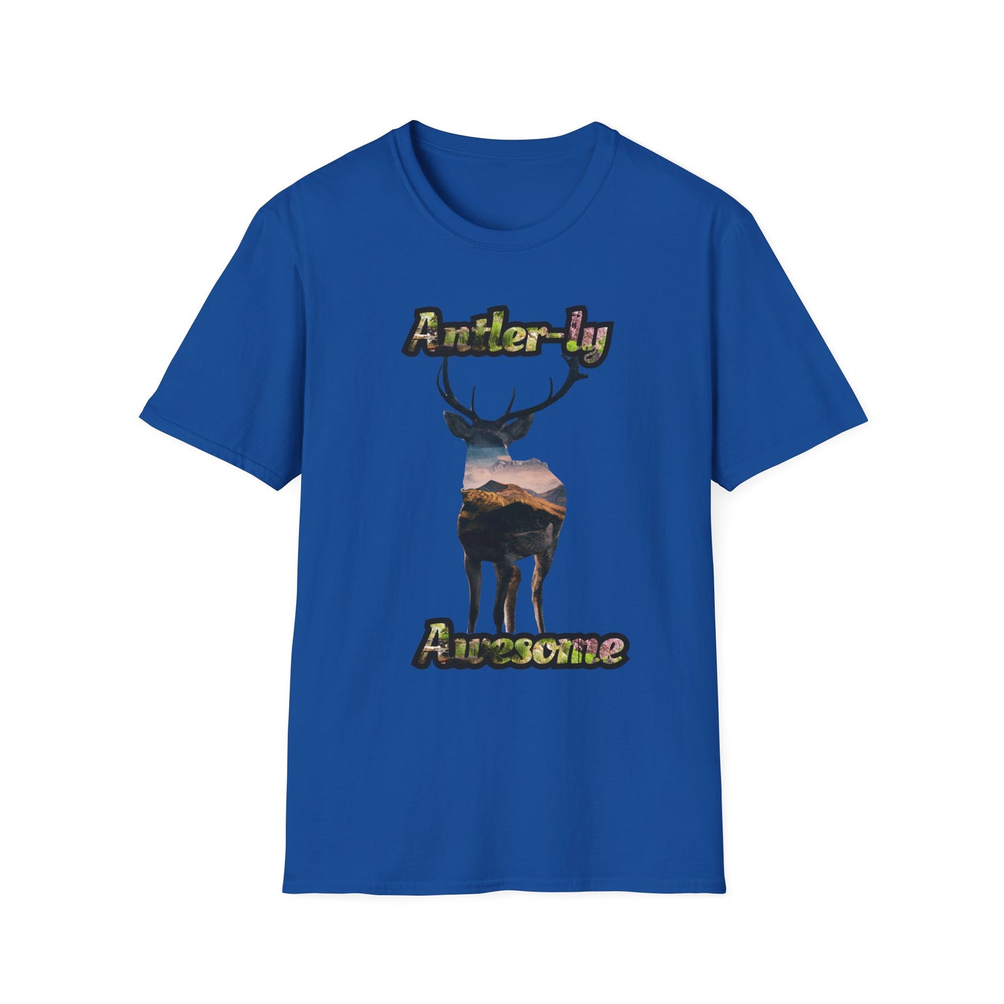 Unisex Softstyle T-Shirt - 'Antler-ly Awesome' Nature Graphic Tee