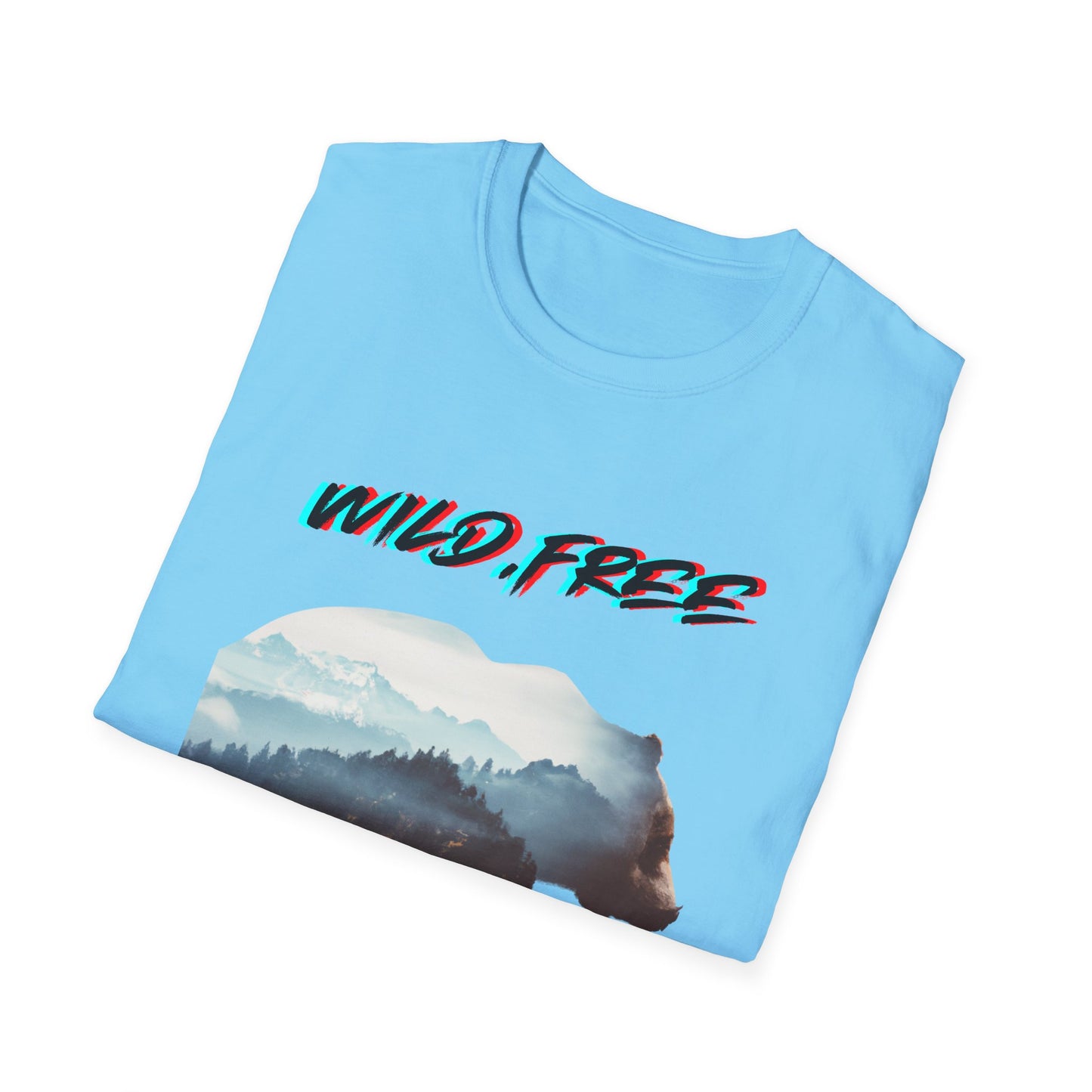 Wild Free Bear Unisex Softstyle T-Shirt - Fearless Nature Graphic Tee