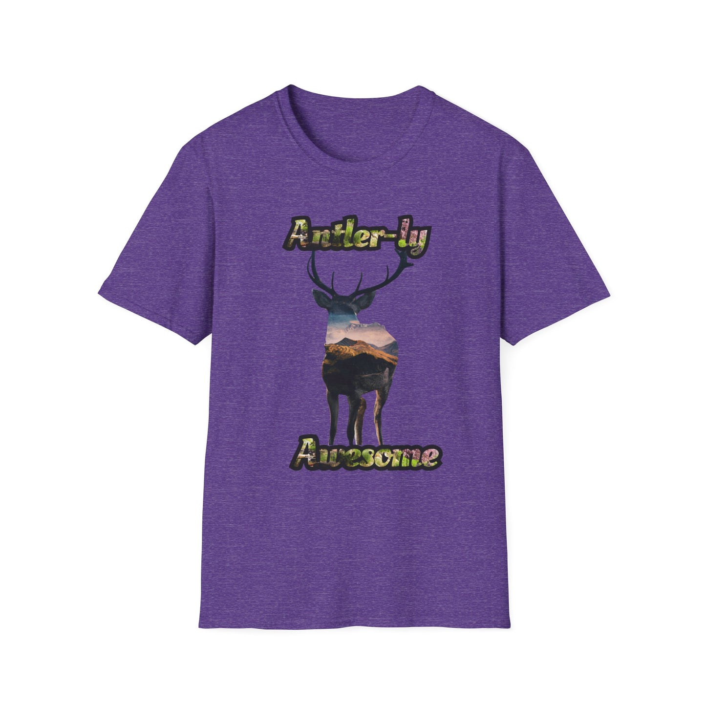 Unisex Softstyle T-Shirt - 'Antler-ly Awesome' Nature Graphic Tee