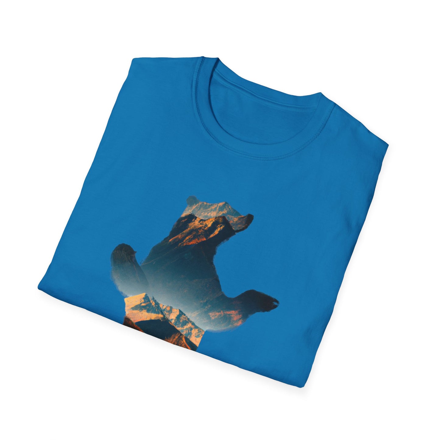 Mountain Bear Unisex Softstyle T-Shirt - Nature Lover's Graphic Tee