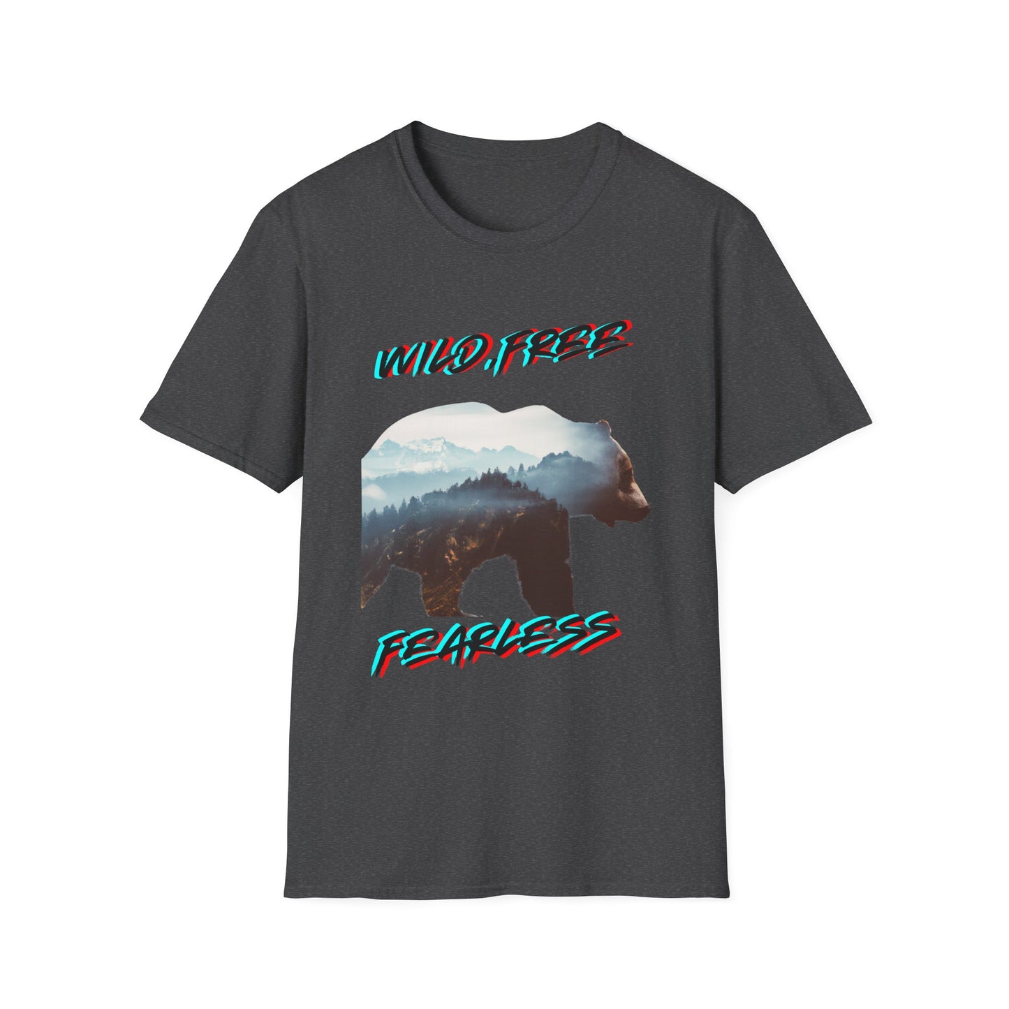 Wild Free Bear Unisex Softstyle T-Shirt - Fearless Nature Graphic Tee