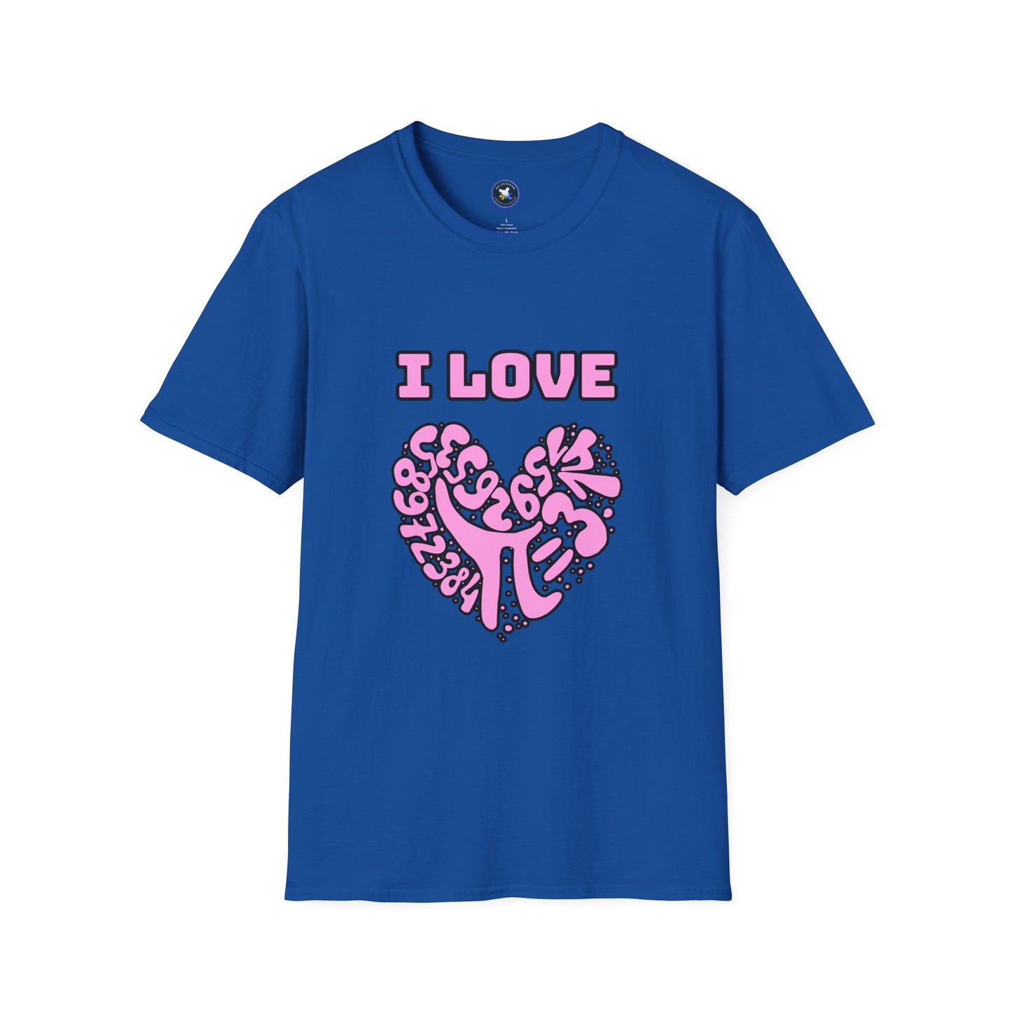 I Love Pi Heart Unisex Softstyle T-Shirt – Trendy Graphic Tee for Creative Souls