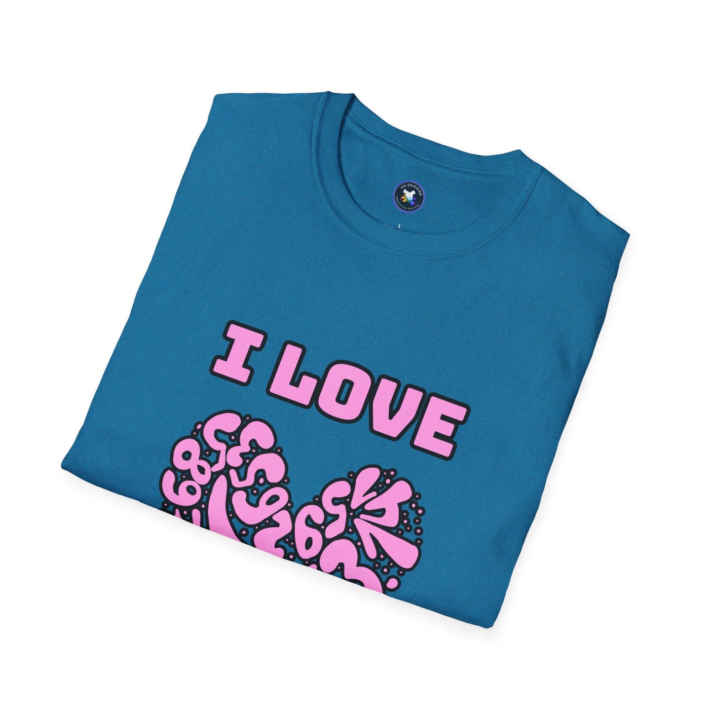 I Love Pi Heart Unisex Softstyle T-Shirt – Trendy Graphic Tee for Creative Souls