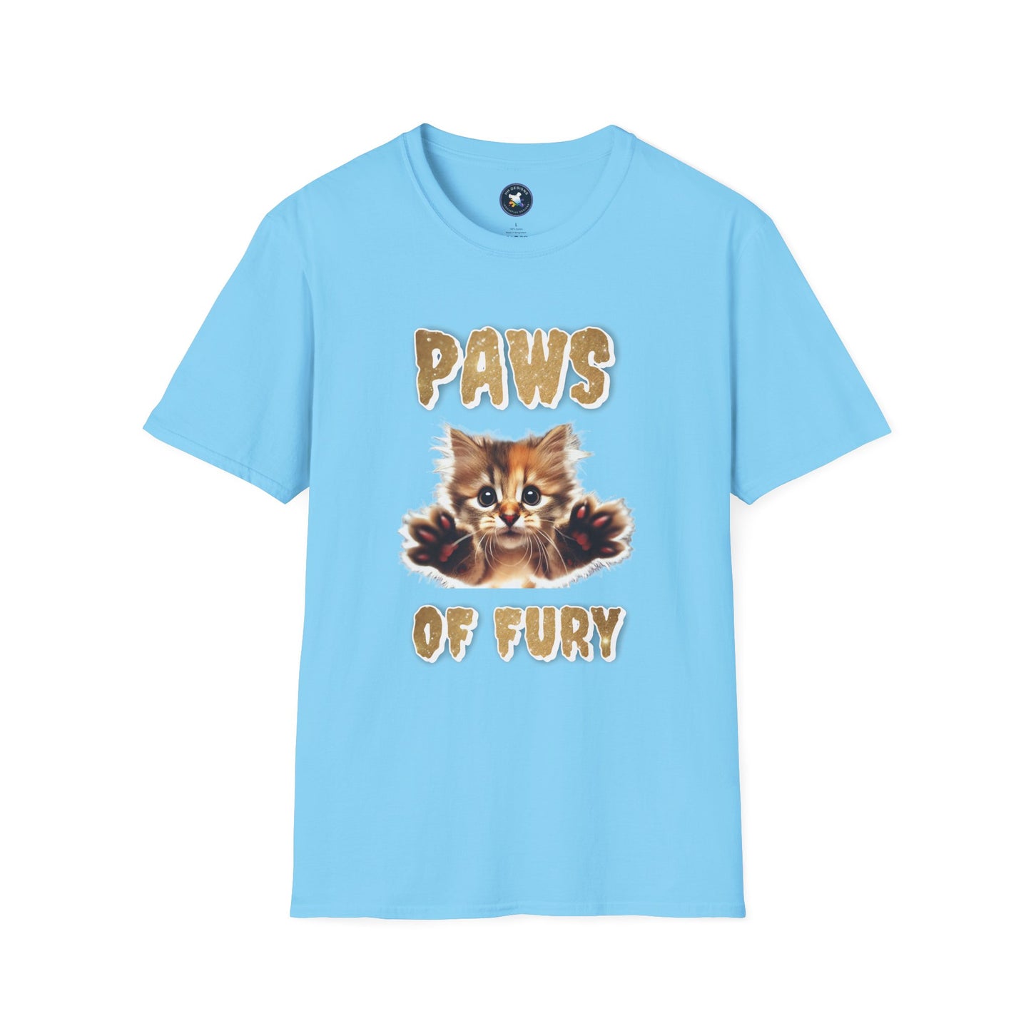 Paws of Fury Unisex Softstyle T-Shirt - Cute Cat Print Tee for Animal Lovers