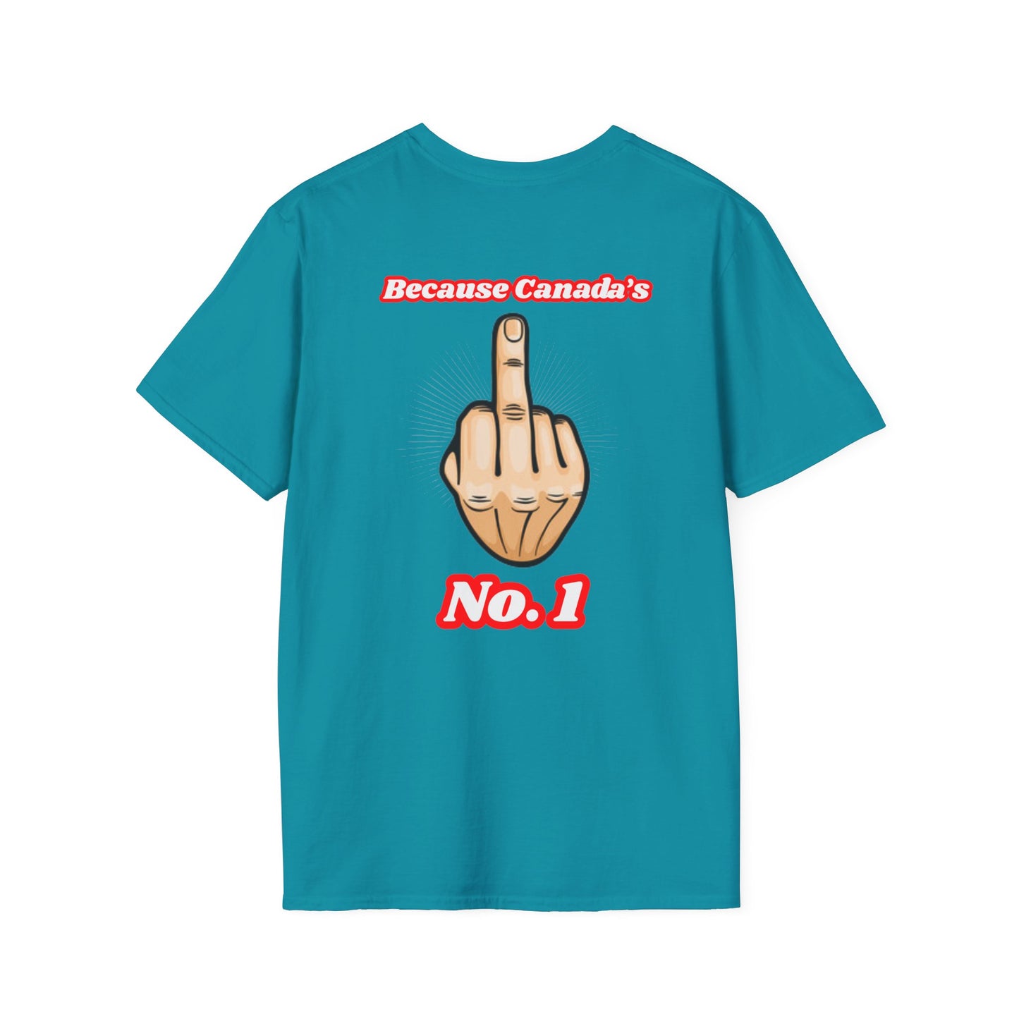 Unisex Softstyle T-Shirt - "We Can’t Be the 51st State" with Canada Map & No. 1 Gesture