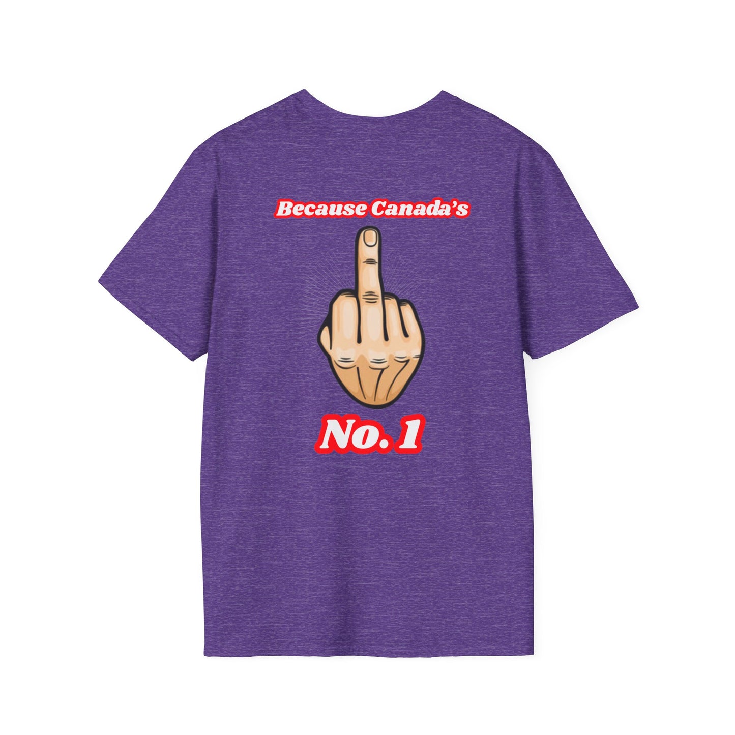 Unisex Softstyle T-Shirt - "We Can’t Be the 51st State" with Canada Map & No. 1 Gesture