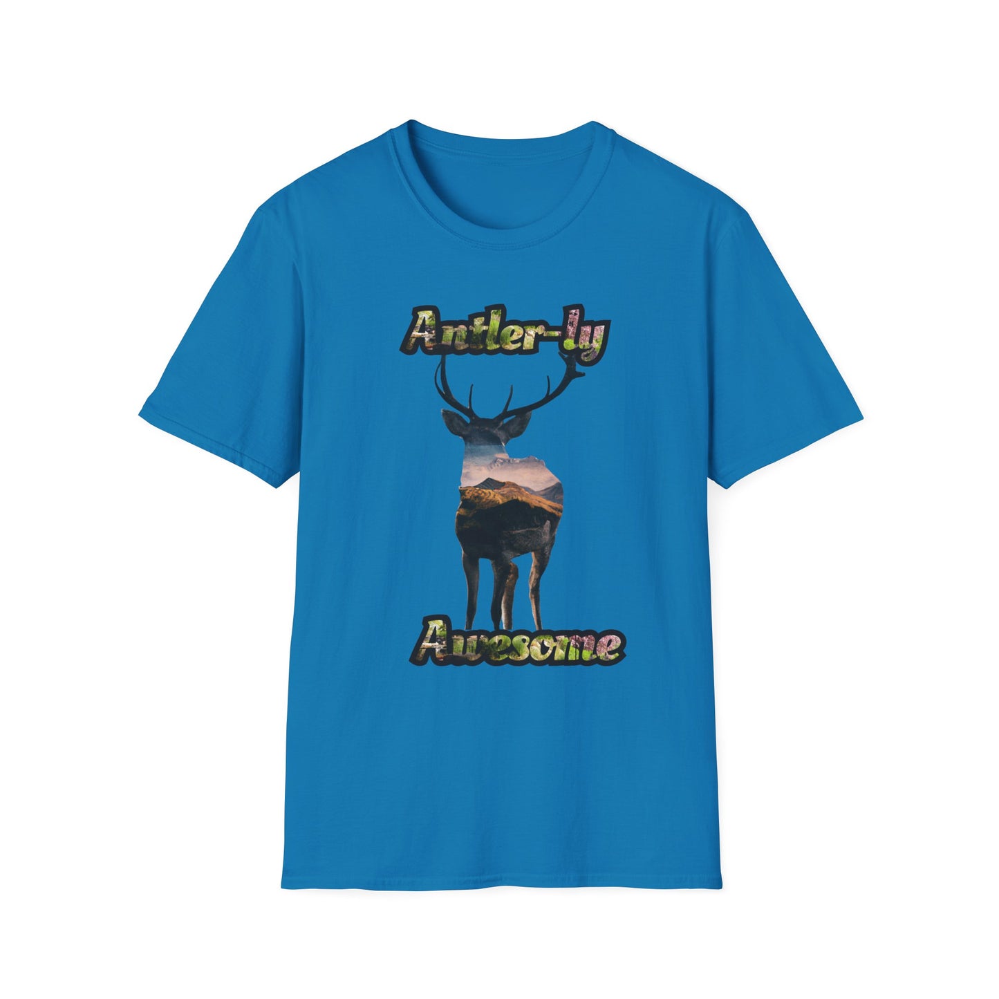 Unisex Softstyle T-Shirt - 'Antler-ly Awesome' Nature Graphic Tee