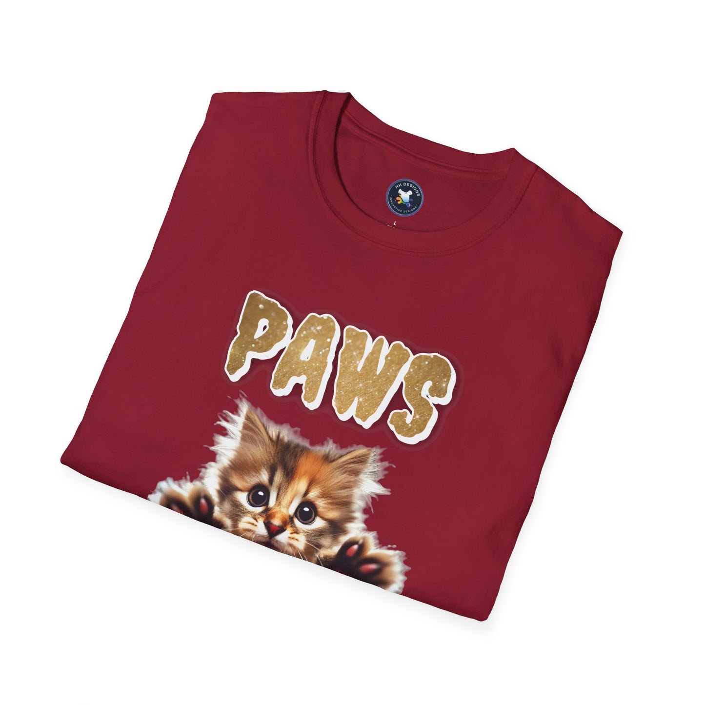 Paws of Fury Unisex Softstyle T-Shirt - Cute Cat Print Tee for Animal Lovers