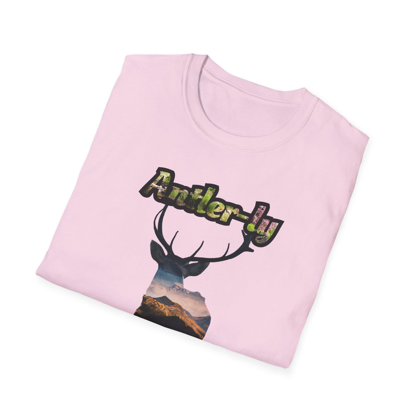 Unisex Softstyle T-Shirt - 'Antler-ly Awesome' Nature Graphic Tee