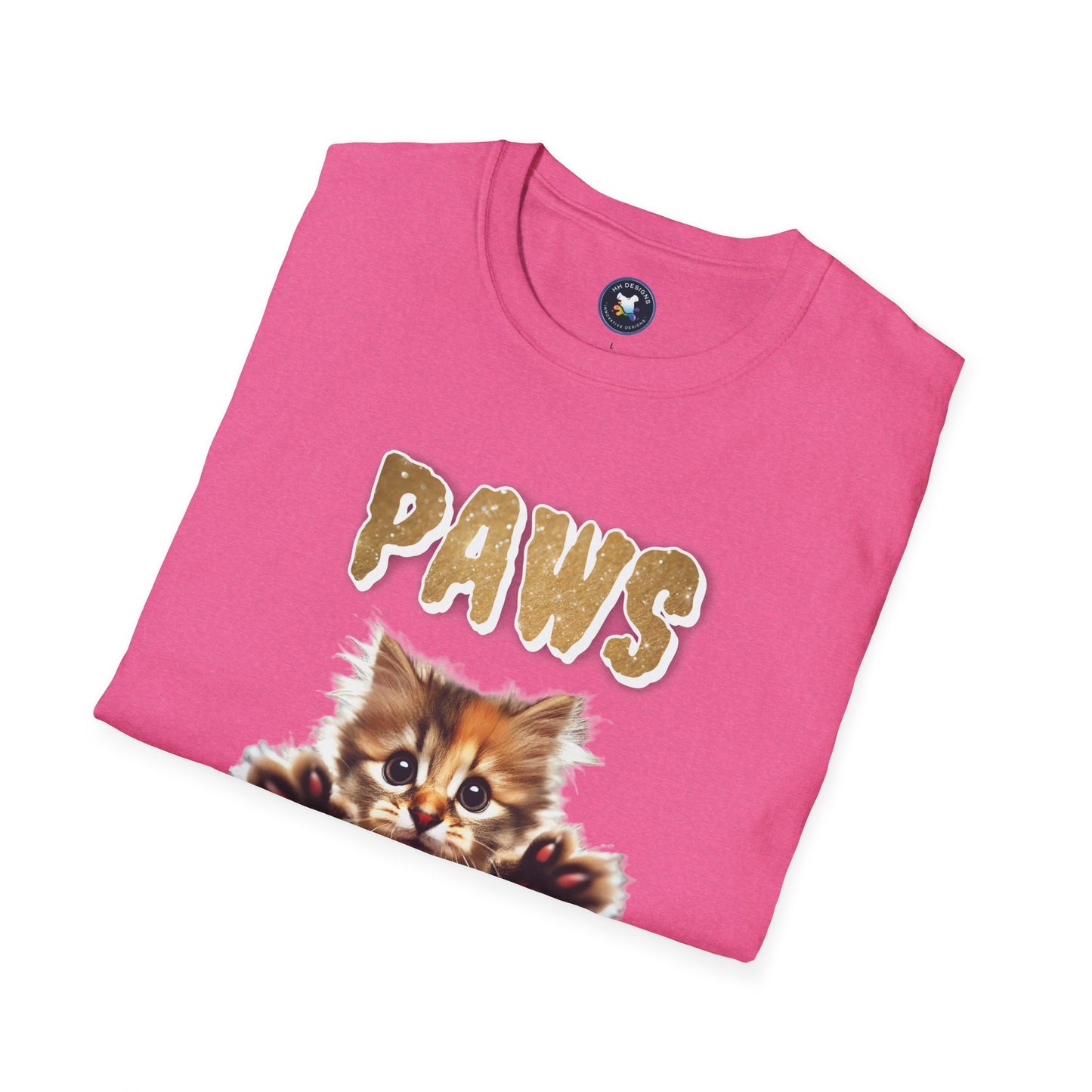 Paws of Fury Unisex Softstyle T-Shirt - Cute Cat Print Tee for Animal Lovers
