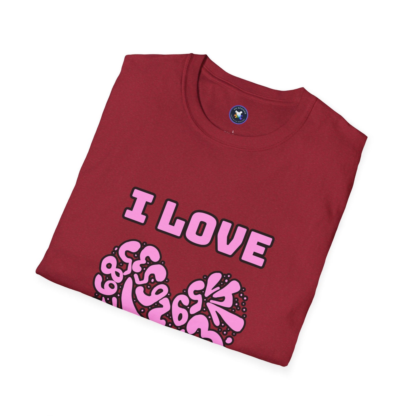 I Love Pi Heart Unisex Softstyle T-Shirt – Trendy Graphic Tee for Creative Souls