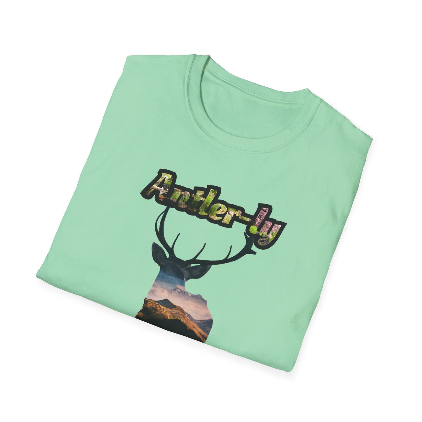 Unisex Softstyle T-Shirt - 'Antler-ly Awesome' Nature Graphic Tee
