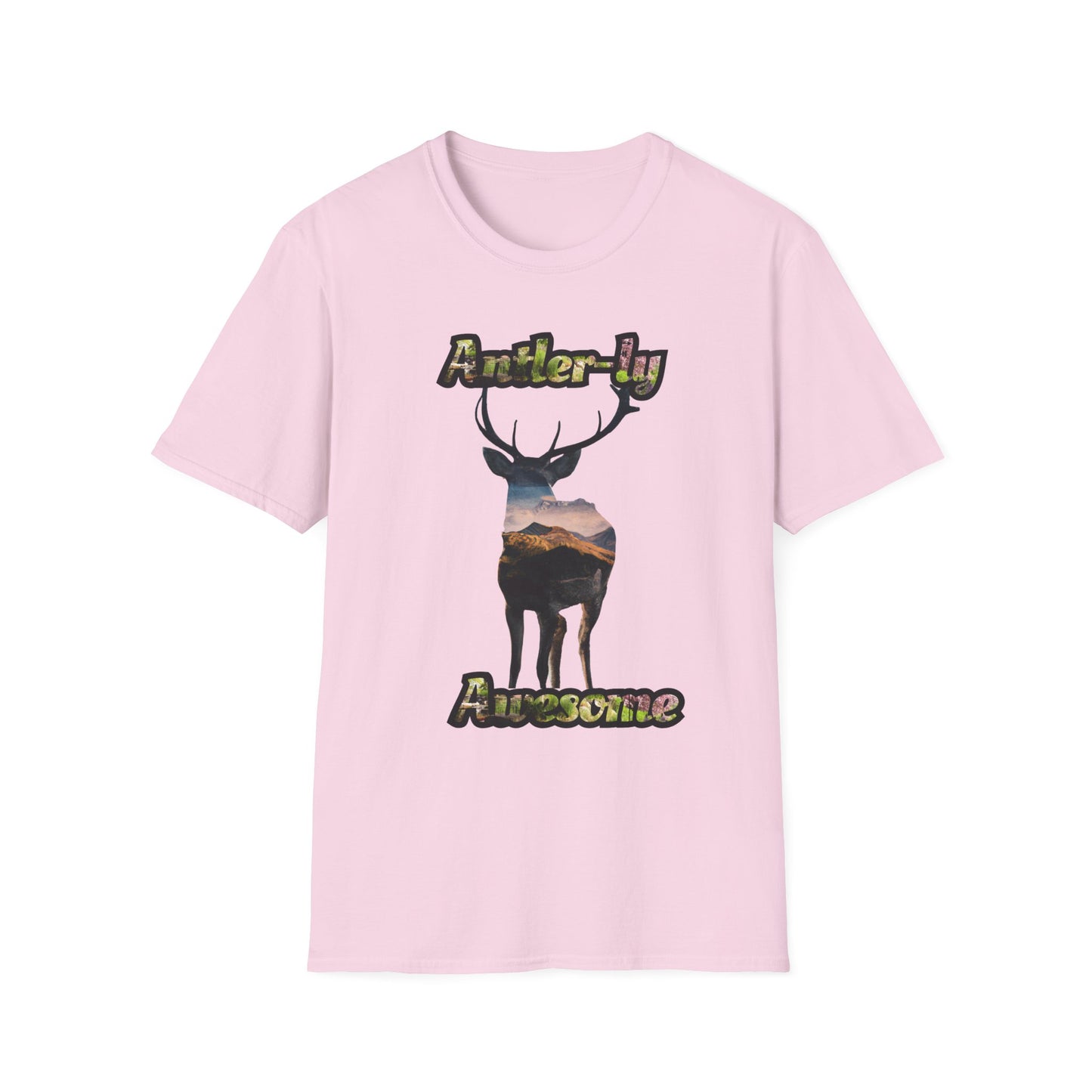 Unisex Softstyle T-Shirt - 'Antler-ly Awesome' Nature Graphic Tee