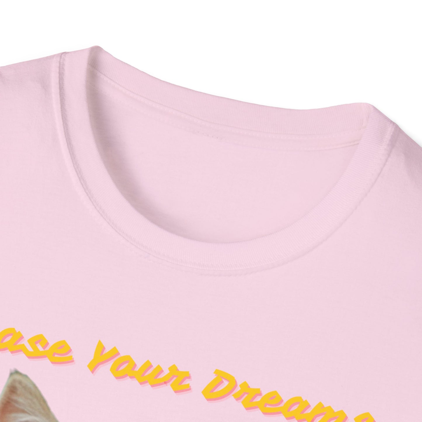 Chase Your Dreams Cat T-Shirt | Unisex Softstyle Tee for Cat Lovers