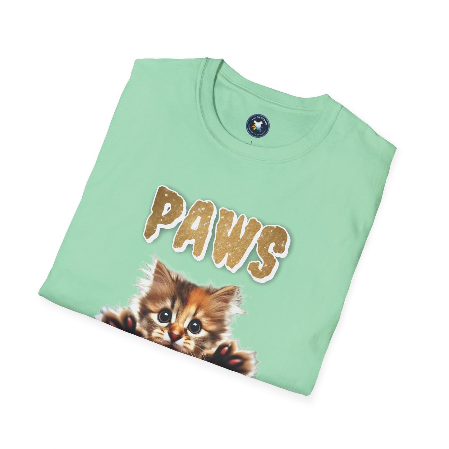 Paws of Fury Unisex Softstyle T-Shirt - Cute Cat Print Tee for Animal Lovers