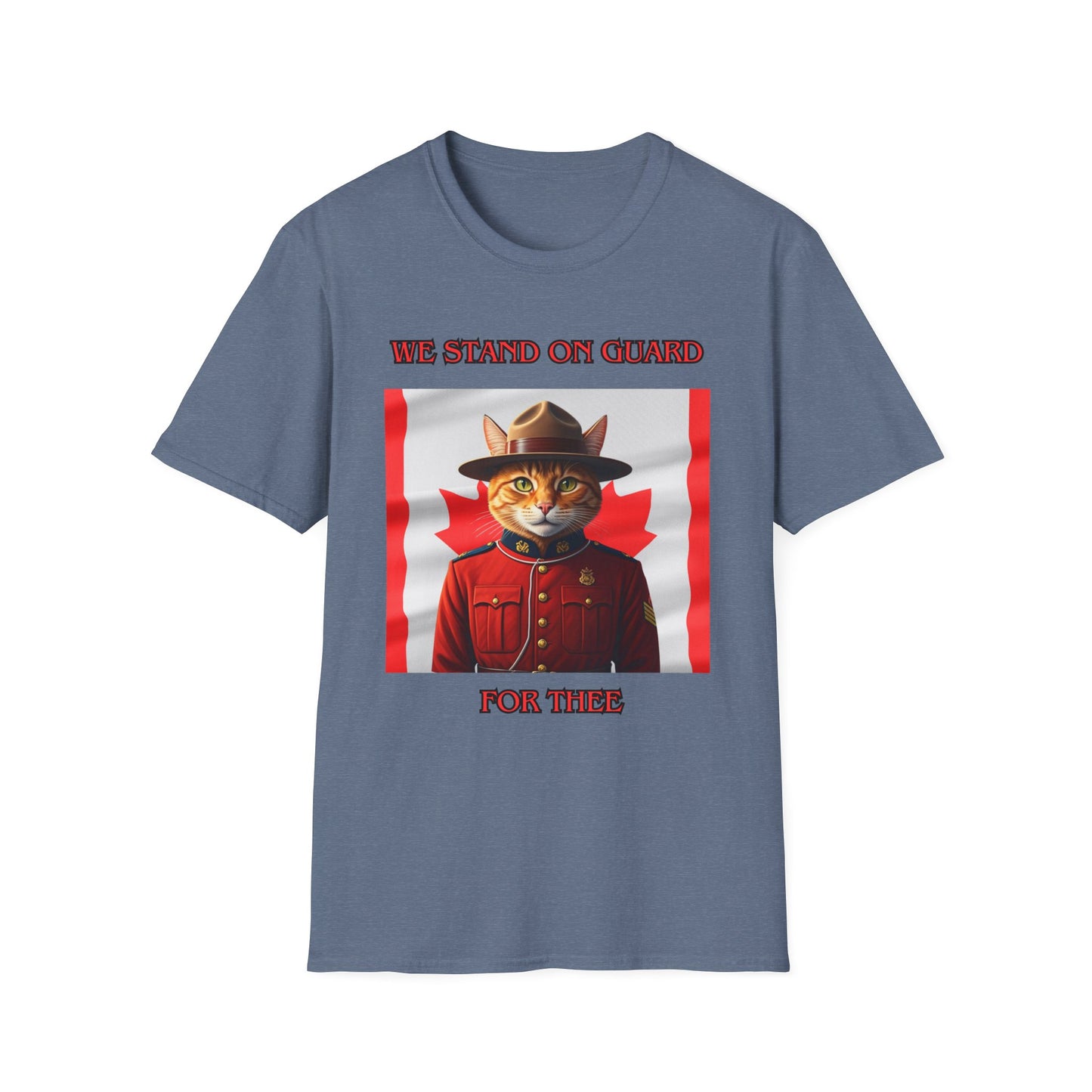 Canadian Cat Officer T-Shirt - We Stand on Guard for Thee