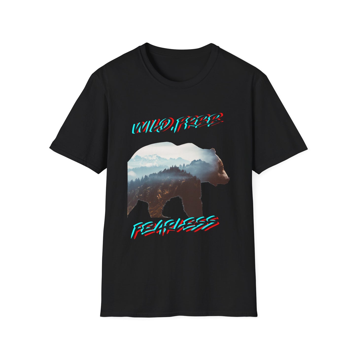 Wild Free Bear Unisex Softstyle T-Shirt - Fearless Nature Graphic Tee