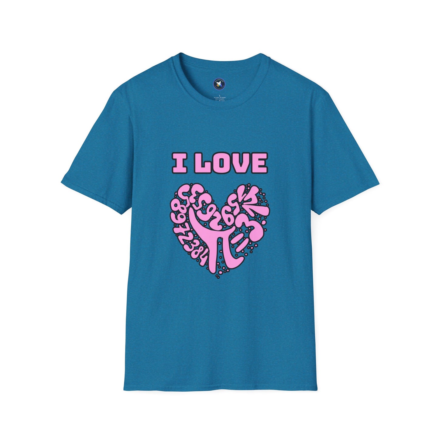 I Love Pi Heart Unisex Softstyle T-Shirt – Trendy Graphic Tee for Creative Souls