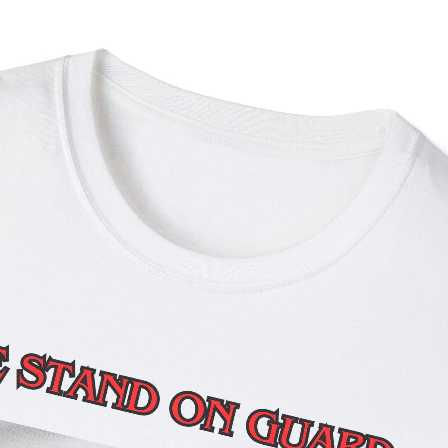 Canadian Cat Officer T-Shirt - We Stand on Guard for Thee