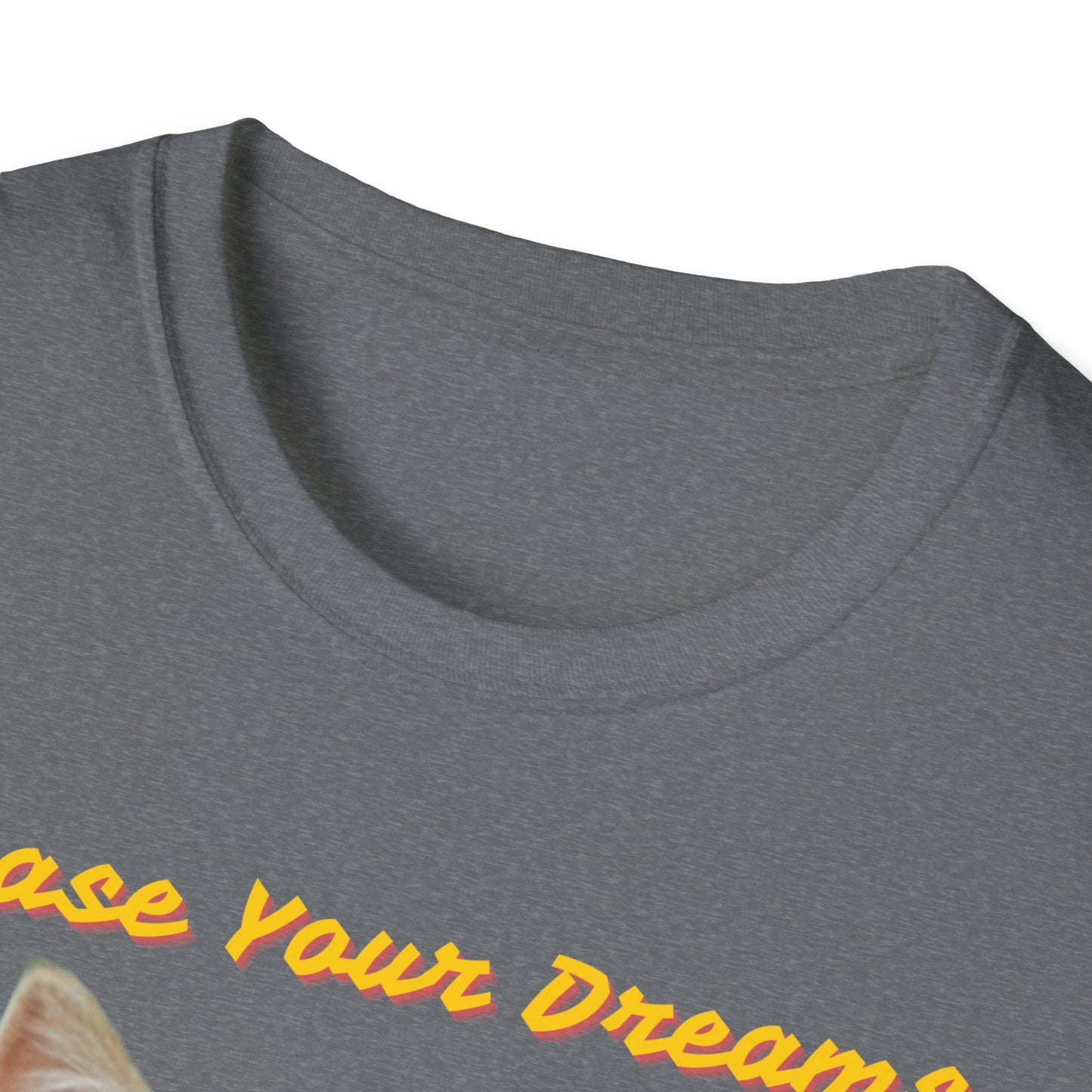 Chase Your Dreams Cat T-Shirt | Unisex Softstyle Tee for Cat Lovers