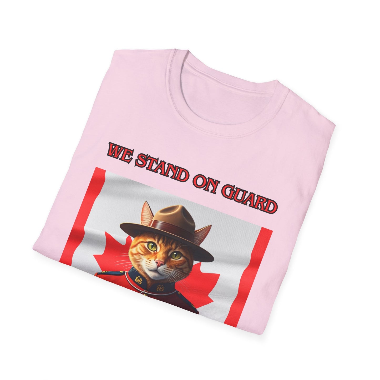 Canadian Cat Officer T-Shirt - We Stand on Guard for Thee
