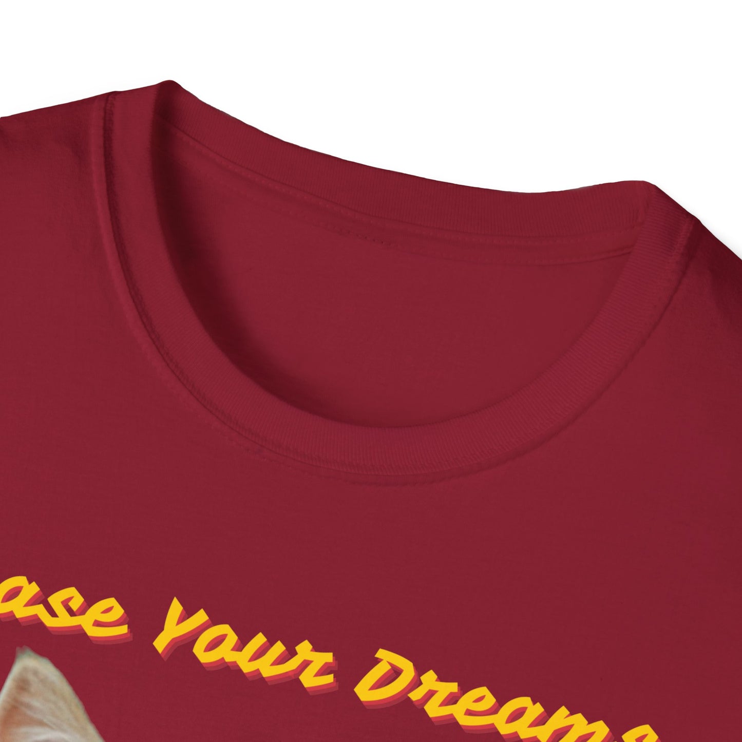 Chase Your Dreams Cat T-Shirt | Unisex Softstyle Tee for Cat Lovers