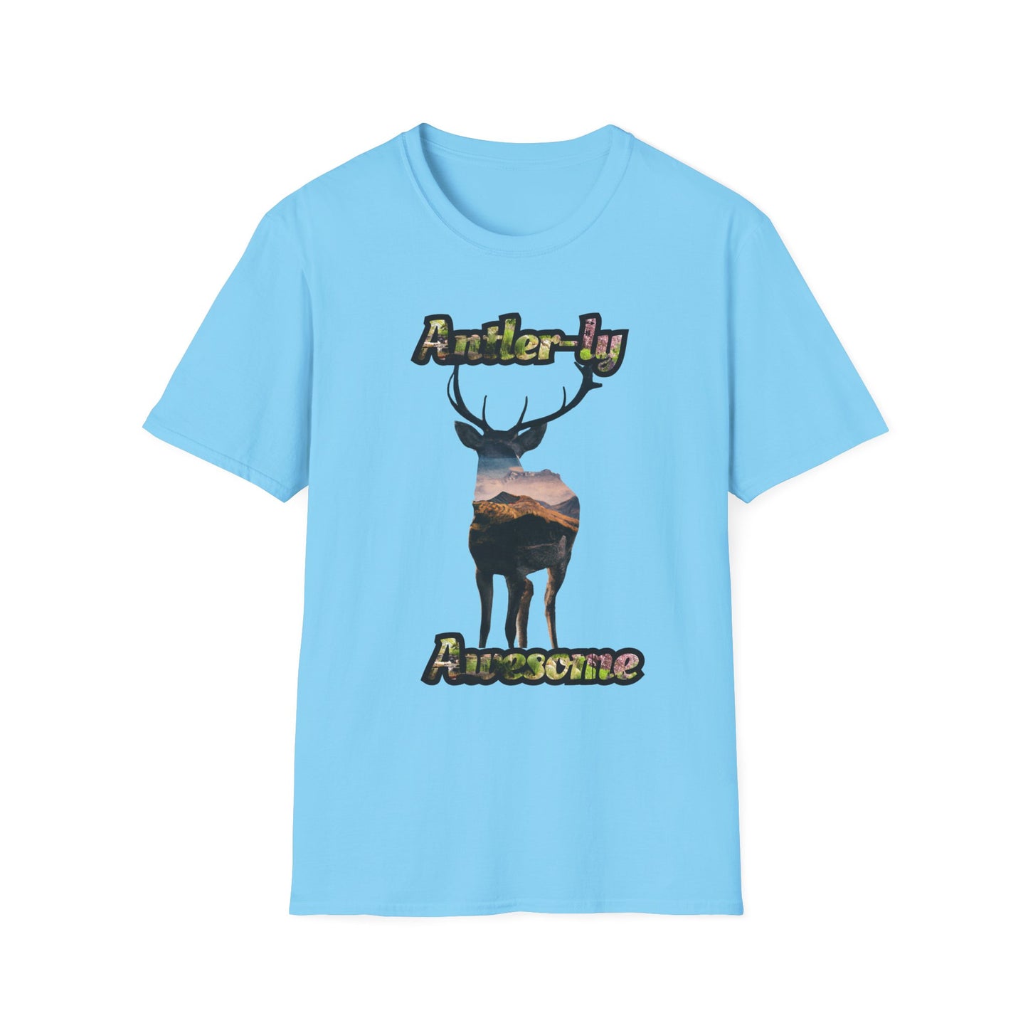 Unisex Softstyle T-Shirt - 'Antler-ly Awesome' Nature Graphic Tee