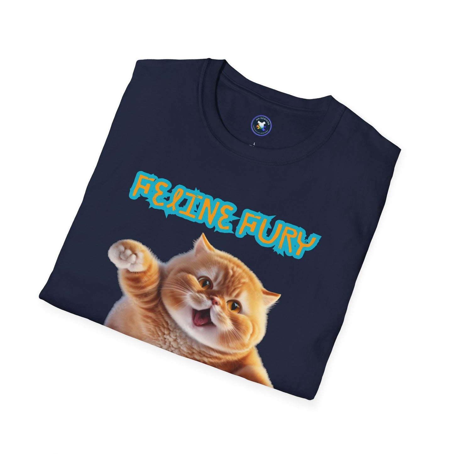 Funny Cat T-Shirt - 'Feline Fury Beware' Unisex Softstyle Tee