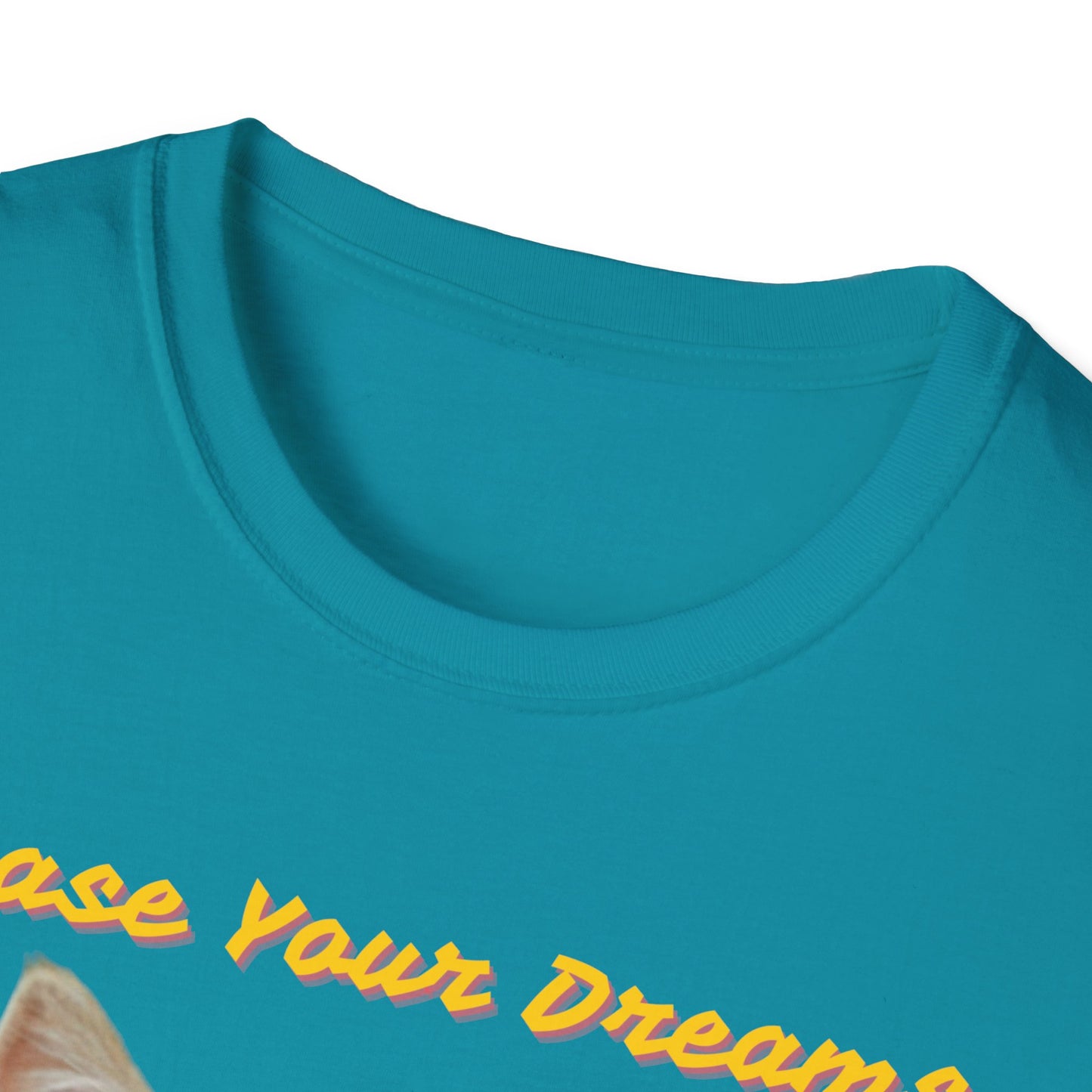 Chase Your Dreams Cat T-Shirt | Unisex Softstyle Tee for Cat Lovers