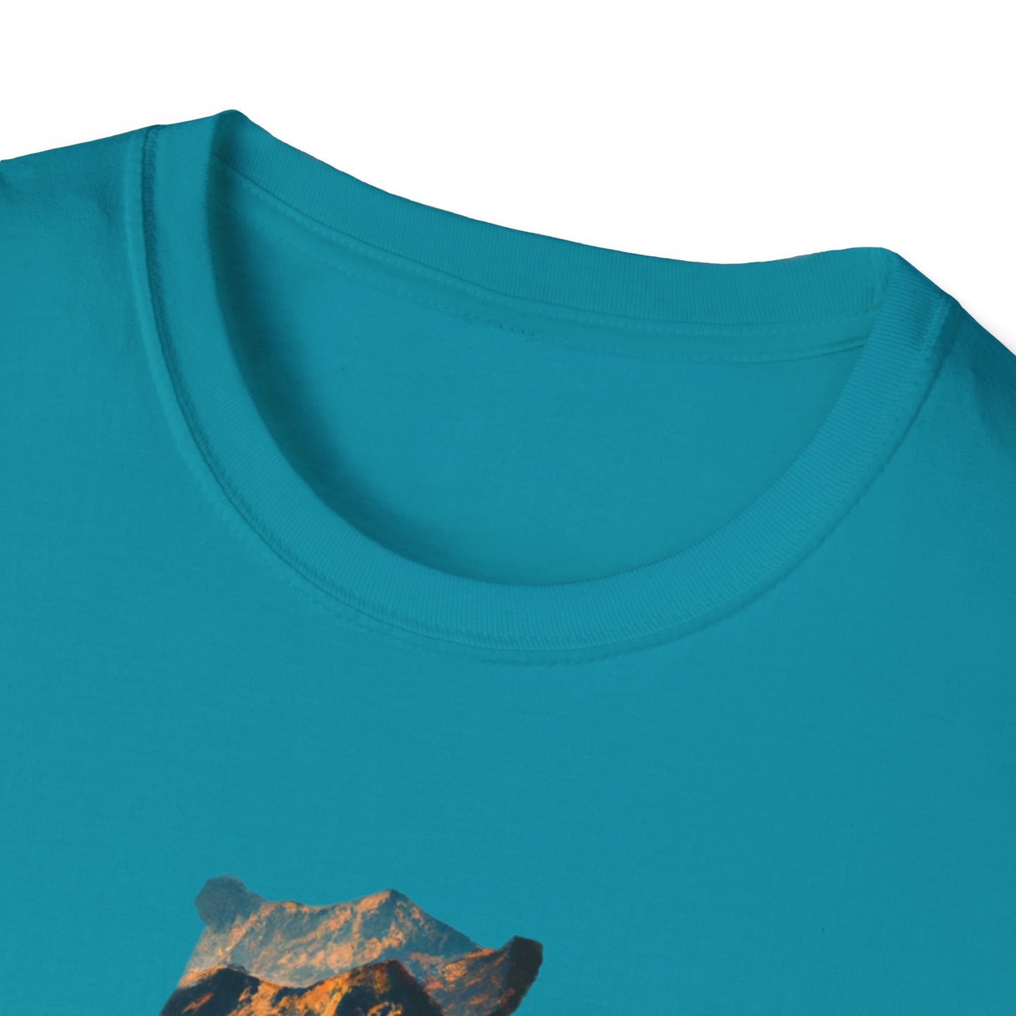 Mountain Bear Unisex Softstyle T-Shirt - Nature Lover's Graphic Tee