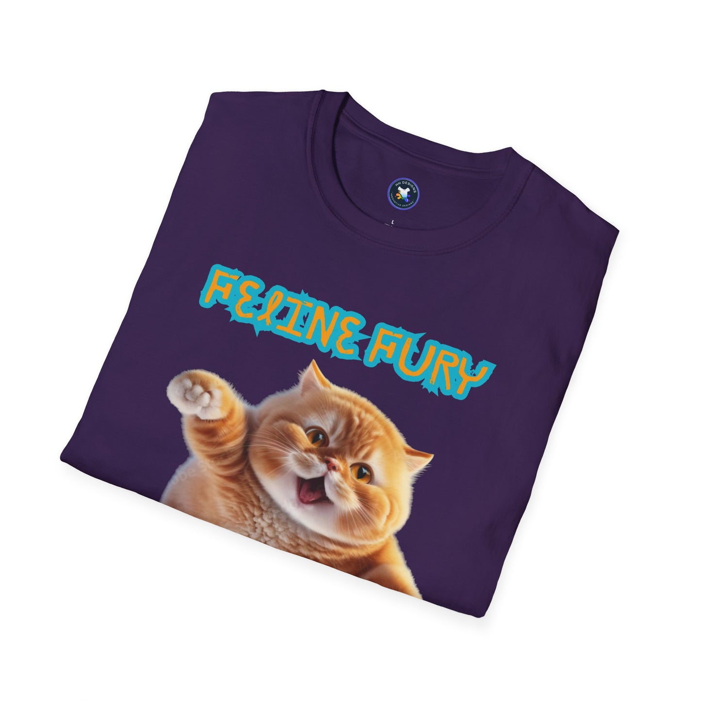 Funny Cat T-Shirt - 'Feline Fury Beware' Unisex Softstyle Tee