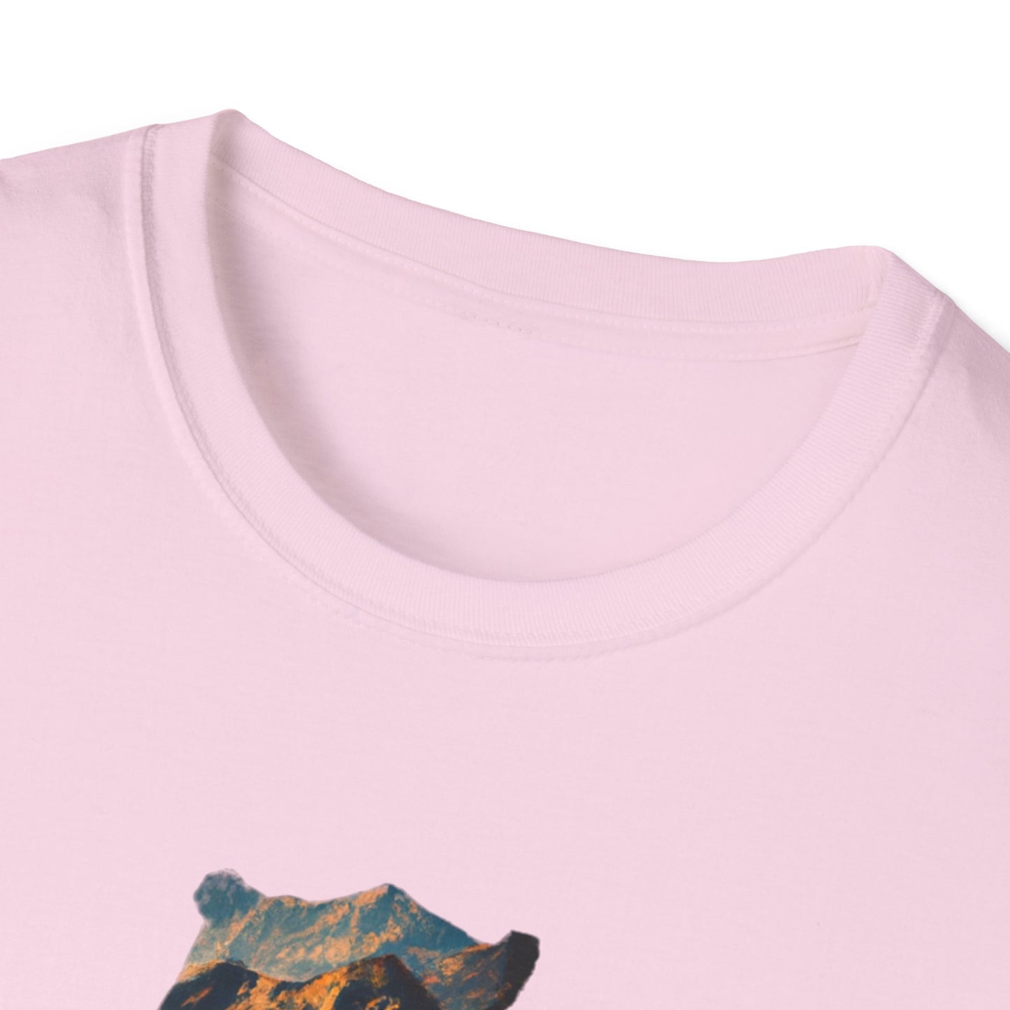 Mountain Bear Unisex Softstyle T-Shirt - Nature Lover's Graphic Tee