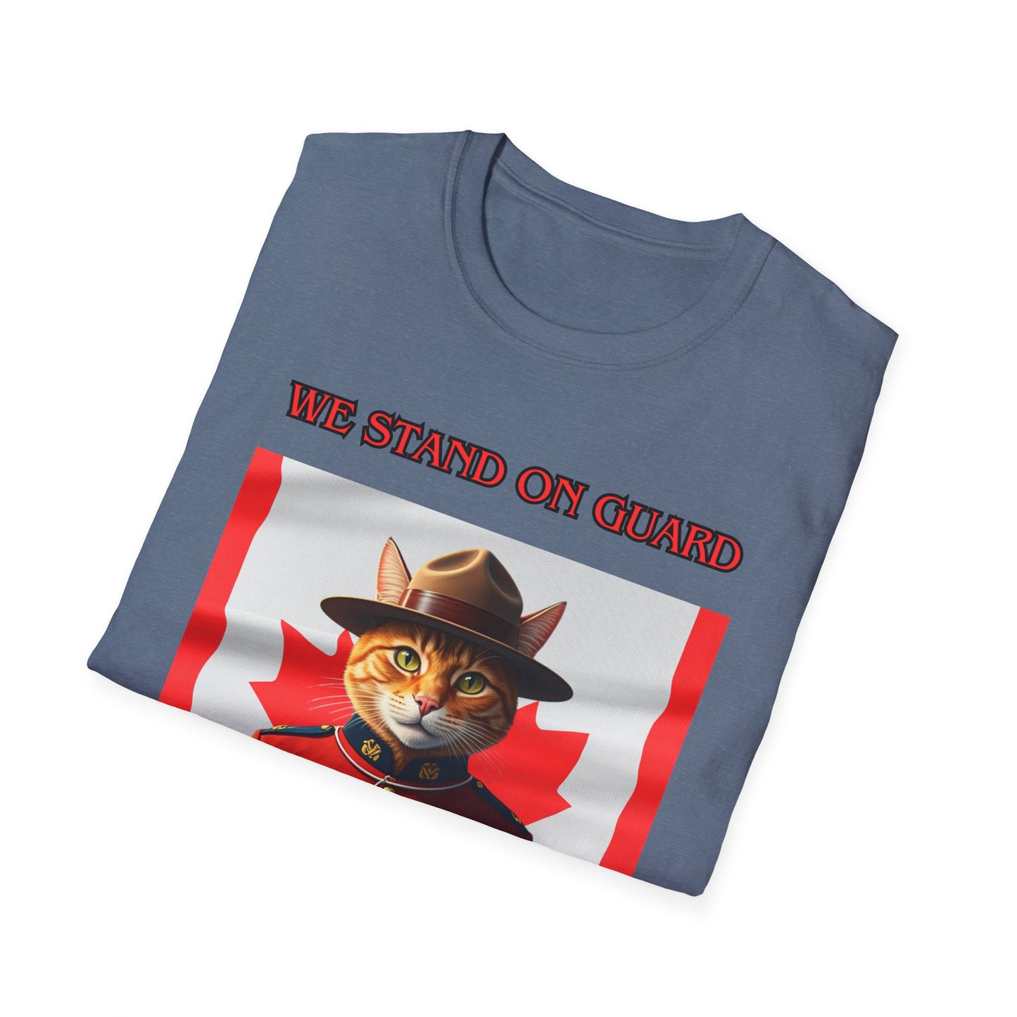 Canadian Cat Officer T-Shirt - We Stand on Guard for Thee