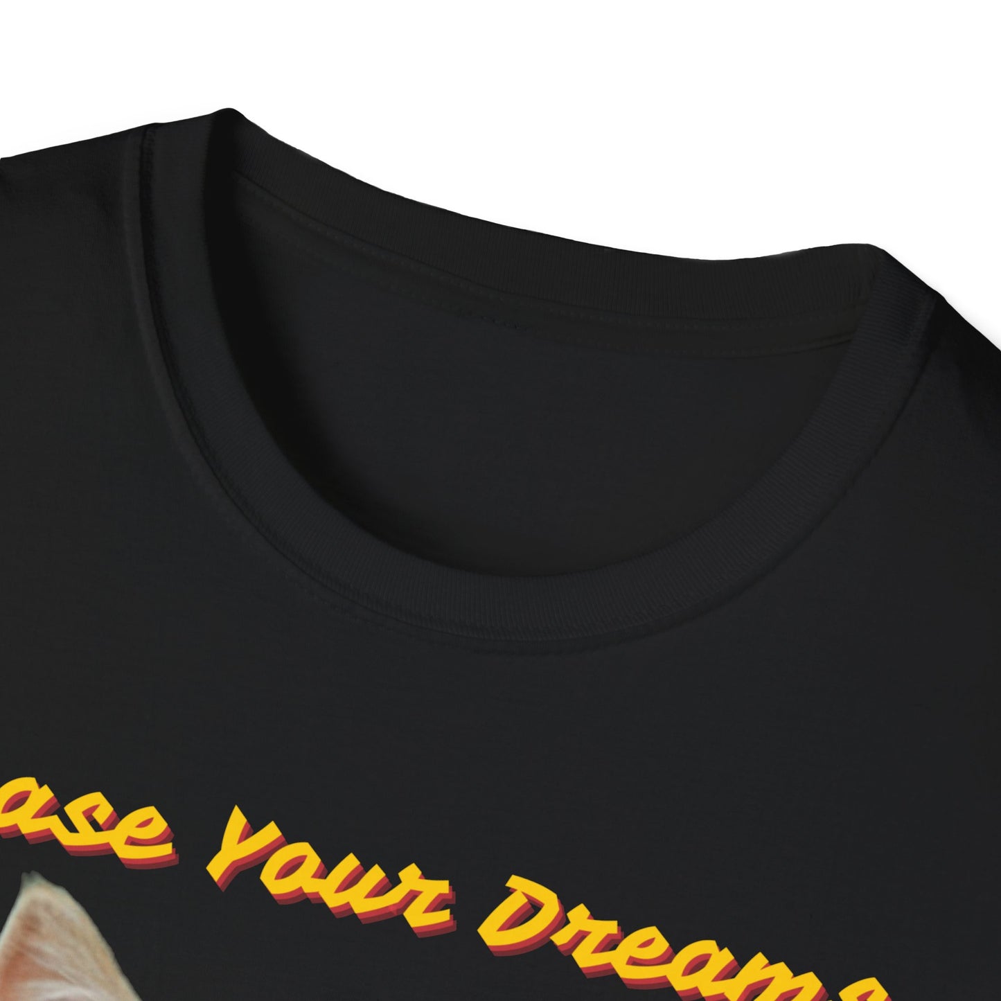 Chase Your Dreams Cat T-Shirt | Unisex Softstyle Tee for Cat Lovers