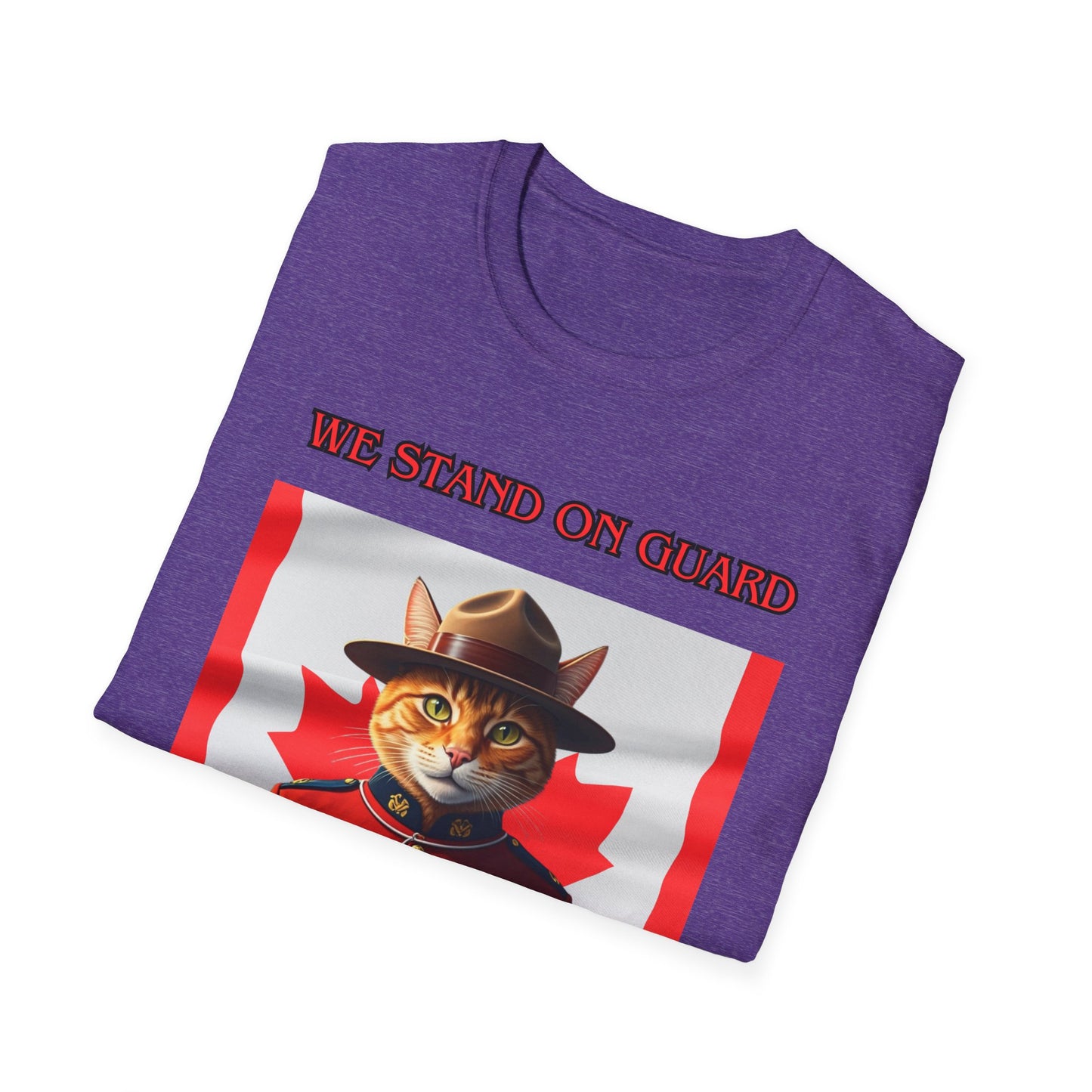 Canadian Cat Officer T-Shirt - We Stand on Guard for Thee