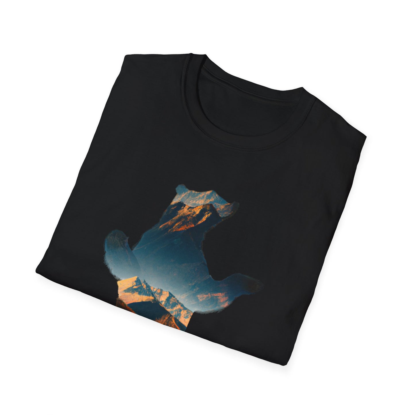 Mountain Bear Unisex Softstyle T-Shirt - Nature Lover's Graphic Tee