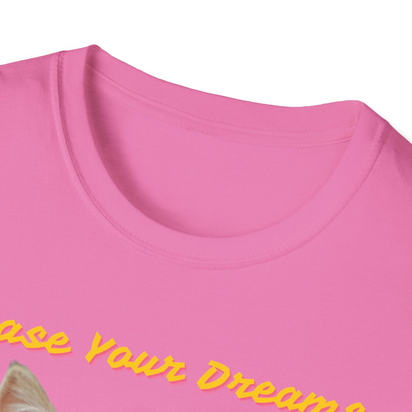 Chase Your Dreams Cat T-Shirt | Unisex Softstyle Tee for Cat Lovers