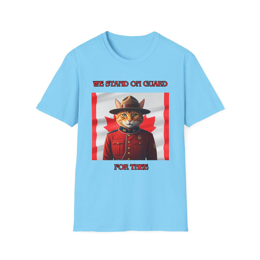 Canadian Cat Officer T-Shirt - We Stand on Guard for Thee