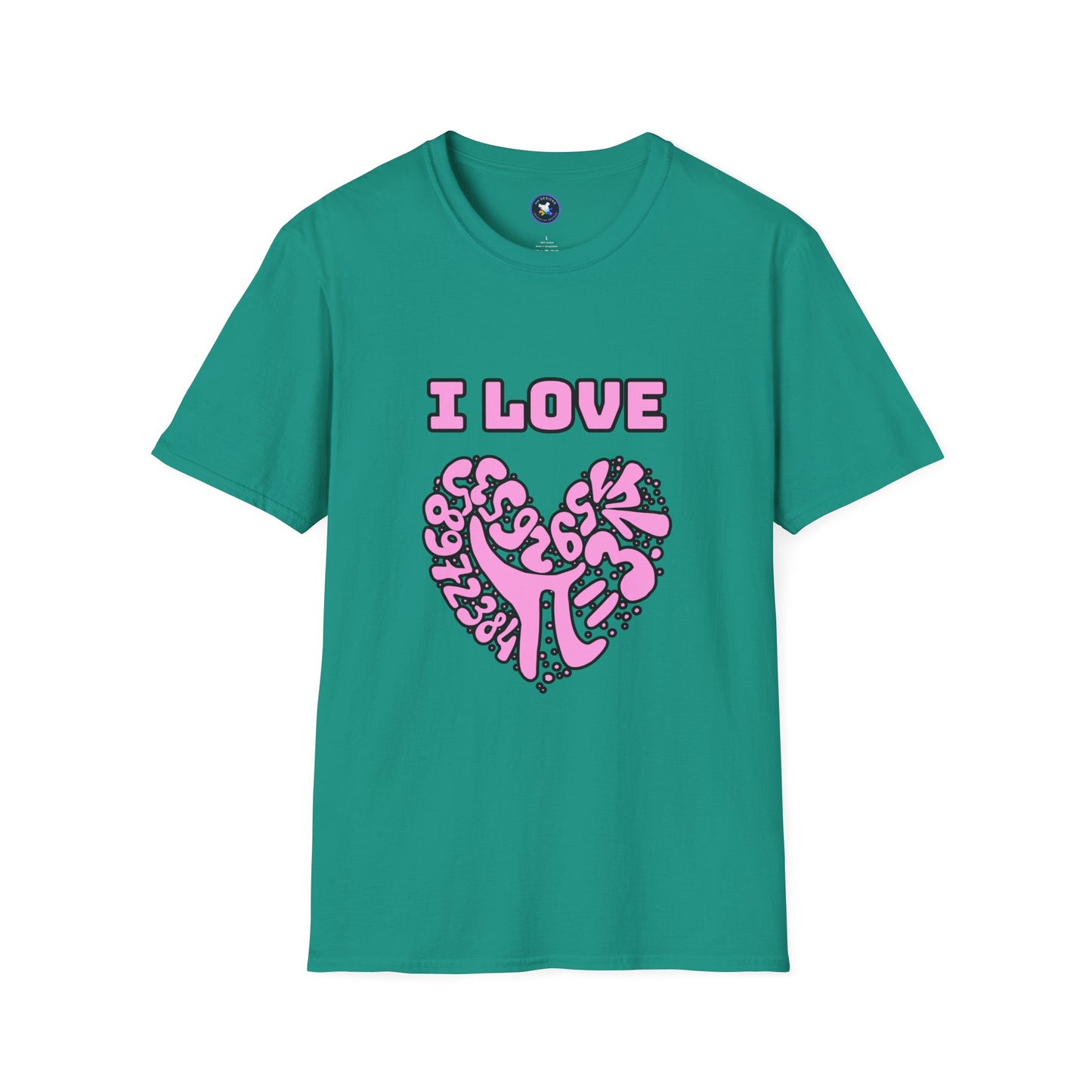 I Love Pi Heart Unisex Softstyle T-Shirt – Trendy Graphic Tee for Creative Souls