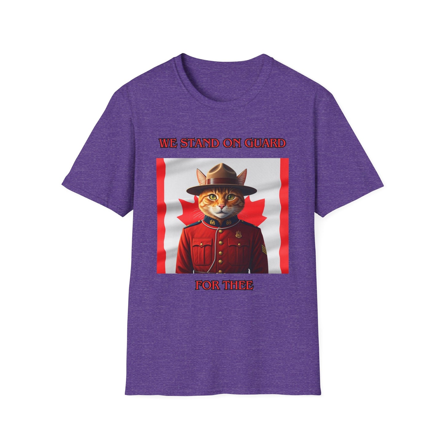 Canadian Cat Officer T-Shirt - We Stand on Guard for Thee
