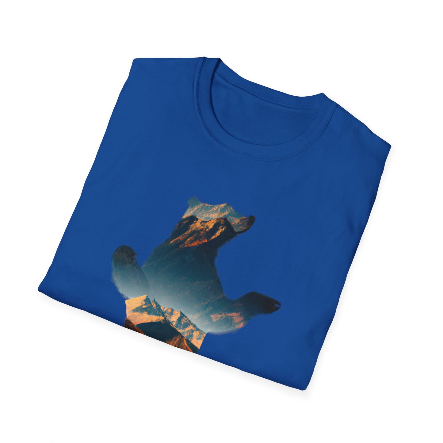 Mountain Bear Unisex Softstyle T-Shirt - Nature Lover's Graphic Tee