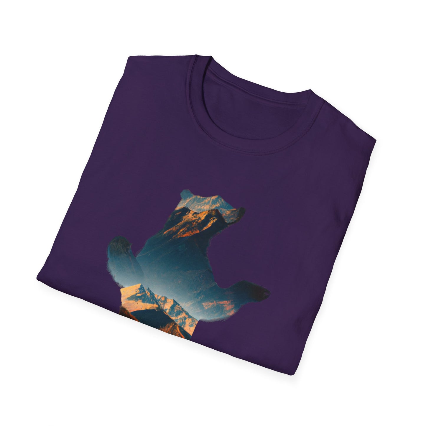 Mountain Bear Unisex Softstyle T-Shirt - Nature Lover's Graphic Tee
