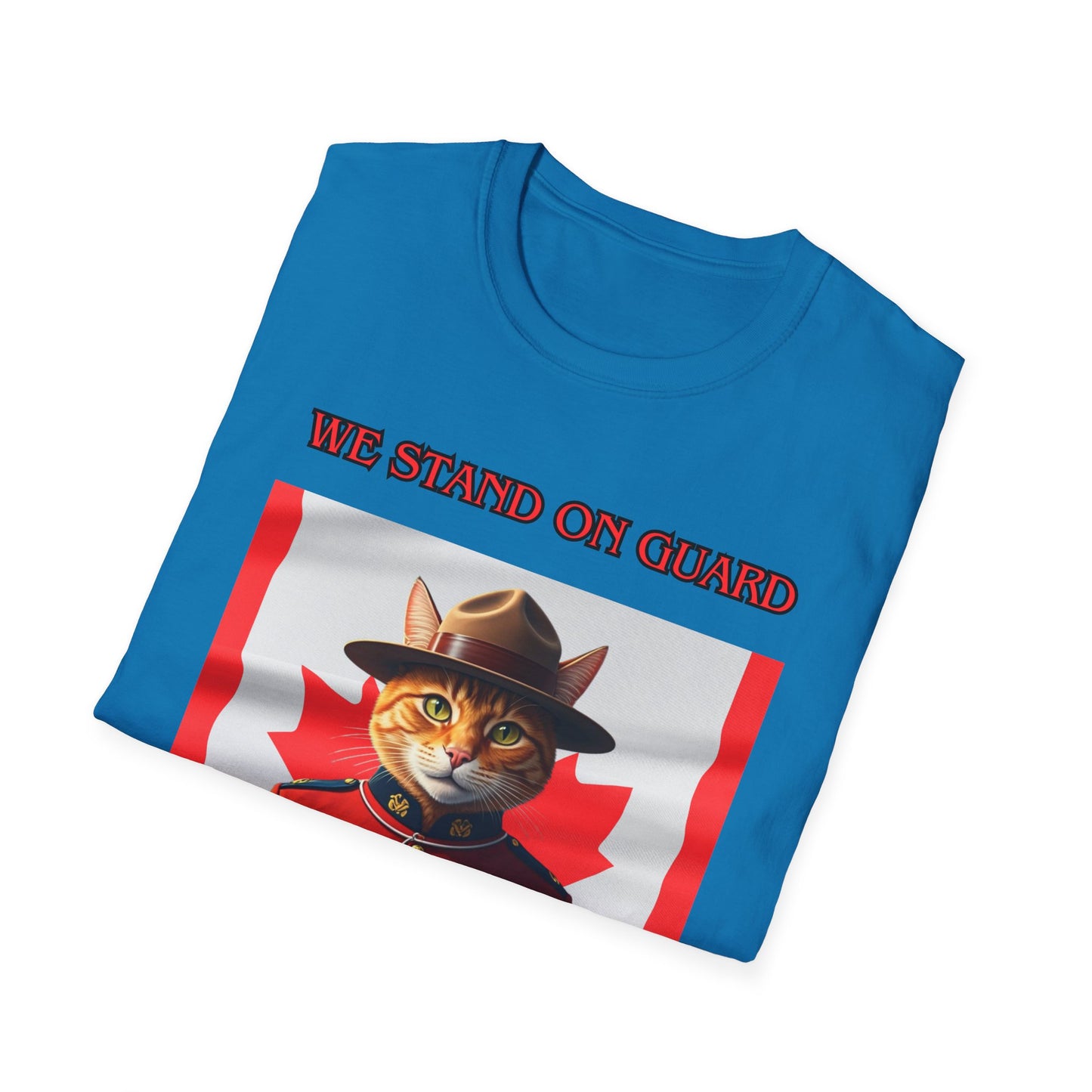 Canadian Cat Officer T-Shirt - We Stand on Guard for Thee